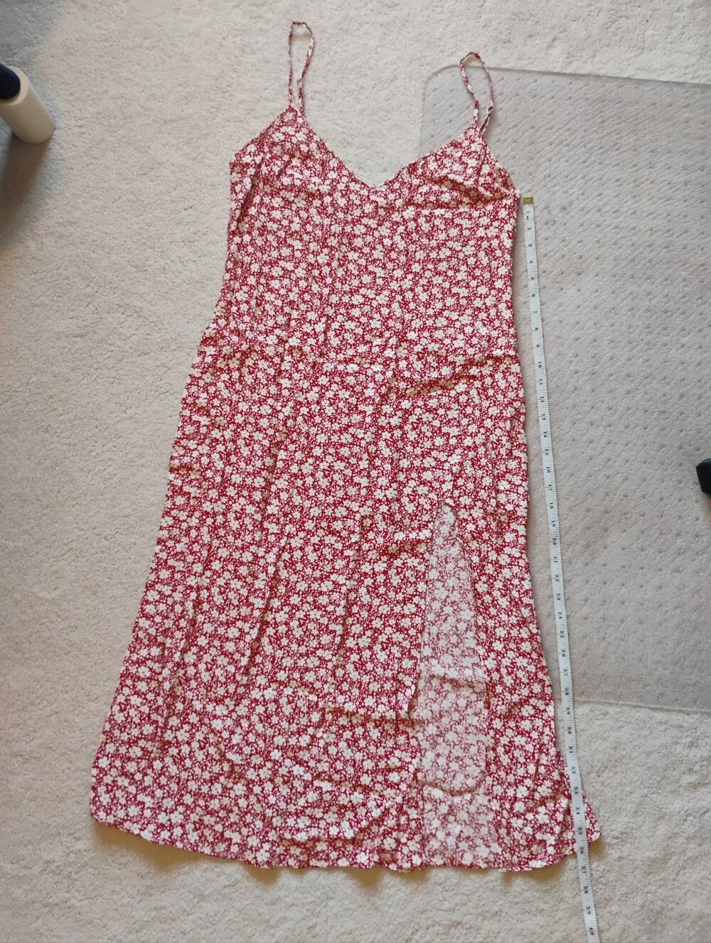 Reformation Crimini Midi Red Floral Dress with Side Slit - Picture 4 of 8